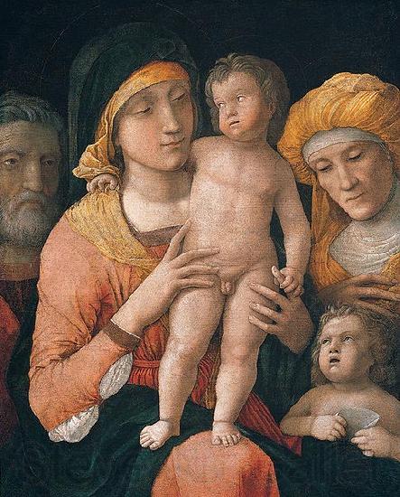 Andrea Mantegna The Madonna and Child with Saints Joseph, Elizabeth, and John the Baptist, distemper